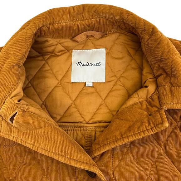 Madewell Sz S Quilted Corduroy Walton Shirt-Jacket Barn Coat Insulated Cotton - Picture 11 of 16